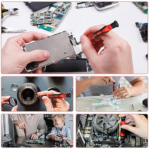 SHARDEN 122 in 1 Precision Screwdriver Set With CR-V Steel Bits(Red) | Magnetic Repair Tool Kit with Case for Repair Computer, Phone, PC, Cellphone, Laptop, Game Console, Watch, Glasses etc - color: Red