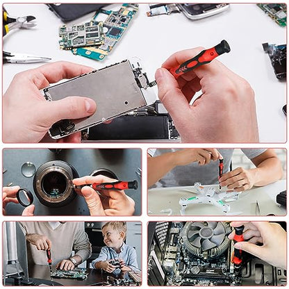 SHARDEN 122 in 1 Precision Screwdriver Set With CR-V Steel Bits(Red) | Magnetic Repair Tool Kit with Case for Repair Computer, Phone, PC, Cellphone, Laptop, Game Console, Watch, Glasses etc - color: Red