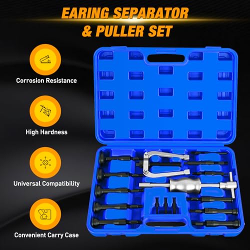 GOOACC 16pcs Blind Hole Bearing Puller Kit, Slide Hammer Pilot Insert Inner Internal Removal Tool Blind Hole Collet Bearing Set, Heavy Duty Blind Bearing Race and Seal Puller Extractor Kit Blue Case - color: 16pc Blind Hole Bearing Puller Blue