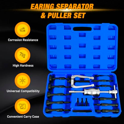 GOOACC 16pcs Blind Hole Bearing Puller Kit, Slide Hammer Pilot Insert Inner Internal Removal Tool Blind Hole Collet Bearing Set, Heavy Duty Blind Bearing Race and Seal Puller Extractor Kit Blue Case - color: 16pc Blind Hole Bearing Puller Blue