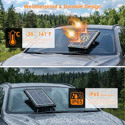 Rhorawill 8W 12V Solar Battery Charger & Maintainer, Waterproof Solar Panel Trickle Charging Kit Built-in Charge Controller, Solar Trickle Charger for Car Boat RV Motorcycle Trailer Automotive, etc.