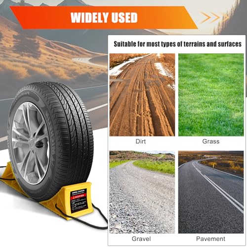 Wheel Chocks for RV Trailer, 4 Pack Non Slip Wheel Chocks for Travel Trailers with Rope for Easy Removal, Lightweight Plastic Wheel Stoppers Block for Camper Cars Trucks