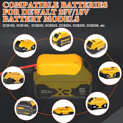 12V/24V 100W Portable Oil Extractor Pump Set, All-in-One Oil Transfer Pump with Yellow Battery Adapter Compatible with DEWALT 20V/18V Battery, Fluid Transfer for Home Business Farm Boat - color: SET 01+Yellow battery adapter