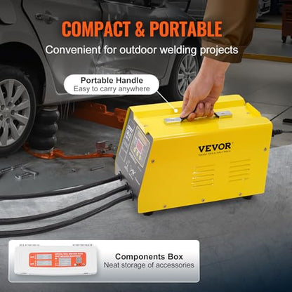 VEVOR Spot Welder Dent Puller, 300W Stud Welder Dent Repair Kit with Heat Gun, Auto/Manual Welding Mode, 110V Auto Body Spot Welding Dent Repair Machine for Aluminum Car Body Panels Repair - style: Aluminum Pro