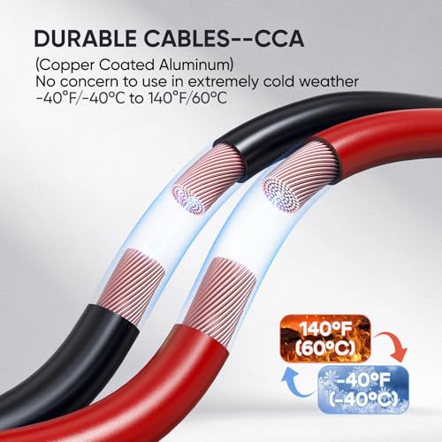 NOONE 0 Gauge 30 FT Heavy Duty Jumper Cables - 1000Amp Quick Connect Automotive Booster Jumper Cables for Car, SUV and Truck Battery - Jumper Cables Kit with Gloves, Goggles in Carry Bag - size: 0Gauge x 30FT（Quick Connect）