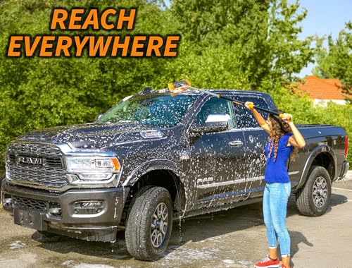 Car & RV Wash Brush Kit with 48-144״ Long Extendable Handle | Car, Truck Washing Kit with Microfiber Car Mop, Soft Washing Brush, Window Squeegee, Mitt, The Ultimate RV-Wash Cleaning Kit