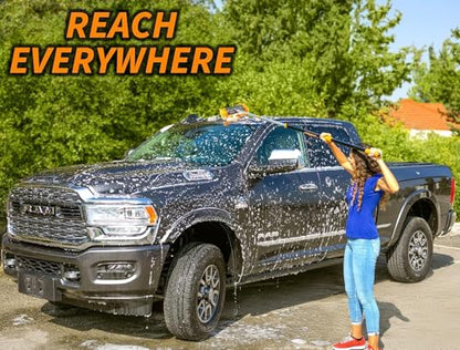 Car & RV Wash Brush Kit with 48-144״ Long Extendable Handle | Car, Truck Washing Kit with Microfiber Car Mop, Soft Washing Brush, Window Squeegee, Mitt, The Ultimate RV-Wash Cleaning Kit