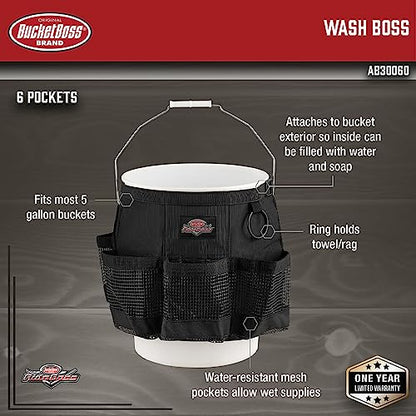 Bucket Boss 5 Gallon Bucket Car Wash Organizer with Seat Small Parts Storage for Bucket