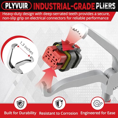7PCS Electrical Disconnect Pliers, Automotive Electrical Disconnect Pliers, Connector Removal Tool Kit for Cars, Trucks & SUVs with Storage Bag & Gloves