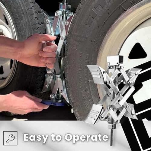 USA RV Wheel X-Chock Stabilizer for Dual Axle Trailers Heavy Duty - 2Pack