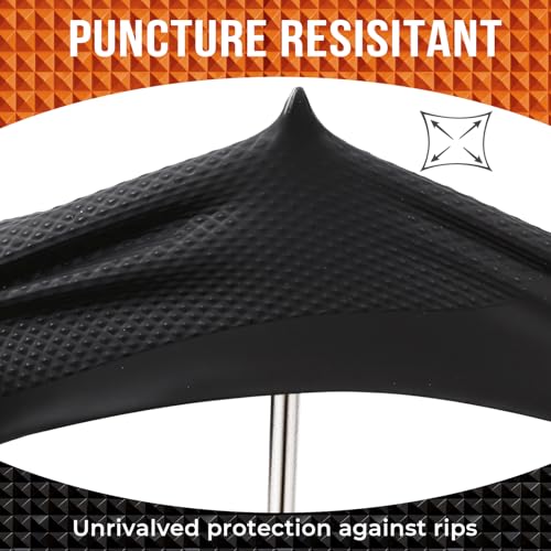 ANBOSON 10 Mil Nitrile Disposable Gloves Heavy Duty Mechanic Gloves Raised Diamond Texture Thick (Black of 1000, Large) - color: Black of 1000, size: Large