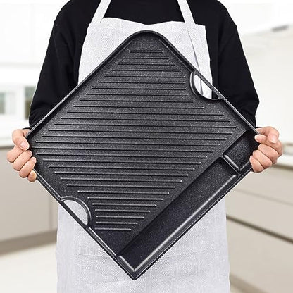 COOKKING - Master Grill Pro, Korean Traditional BBQ Grill Pan - Stovetop Nonstick Indoor/Outdoor Smokeless BBQ Cast Aluminum Grill Pan (MasterGrill Pro) (No Induction), Made in Korea - style: MasterGrill Pro