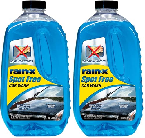 Rain-X 620073 - Car Wash Deep Cleaning, High Foam Soap Provides Spot Free Shine with No Towel Or Hand Drying Needed - Car soap for car cleaning and detailing 48 fl oz (Pack of 2) - size: 48 Fl Oz (Pack of 2), style: Pack of 1