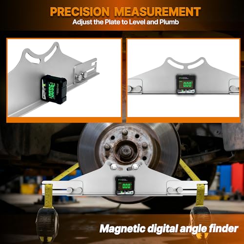 Toe Alignment Tool Toe Plates Wheel Alignment Tool Automotive with 2 Tape Measures and 1 Digital Angle Finder Provides Accurate Fast Wheel Alignment Measurements for Car, ATV, UTV - size: Applicable to M12 hub bolts