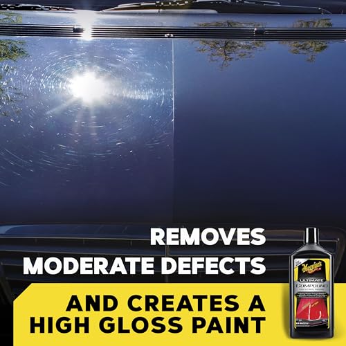 Meguiar's Ultimate Compound Car Scratch Remover, 2 Pack (2 x 15.2 oz = 30.4 oz Total) Clear Coat Safe Compound to Remove Scratches Swirls Oxidation and Water Spots and Restore Gloss - size: 2 Pack