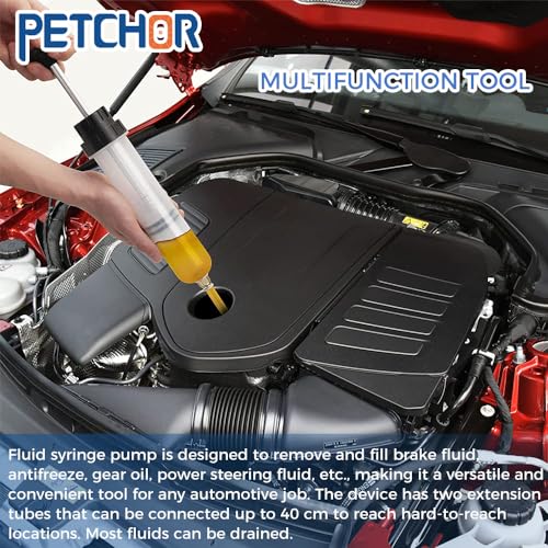 Fluid Extractor, 500CC suction syringe, Oil Syringe Manual Extraction Fill Pump, Fluid Syringe Pump Manual Suction Vacuum Fuel Car Transfer for Automotive Car Motorcycle Boat