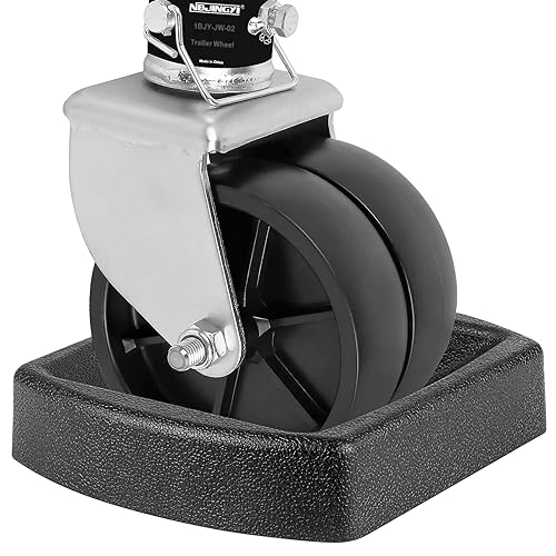 Jack Wheel Chock, Heavy Duty Reinforced Dual Trailer Swirl Jack Caster Wheel Dock, Rubber Double Wheel Chock for Caravans and Trailers Camper Tent - color: Large - Dual Wheel