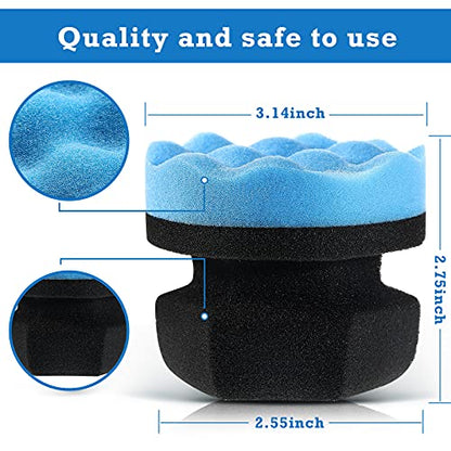 3 Pieces Tire Shine Applicator Pads - Dressing Sponge Foam Gel Wet Car Detailing Reusable Cleaning Supplies (Black, Red, Blue, 3.15 Inch) - color: Black, Red, Blue, size: 3.15 Inch