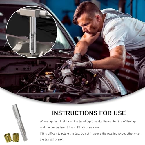 11 PCS Spark Plug Thread Repair Kit, M14×1.25 Inserts and M16×1.25 Tap Spark Plug Rethreading Set, Stainless Steel Thread Repair Tool Kit for Automotive Gasoline Engines Generators - color: 11PCS