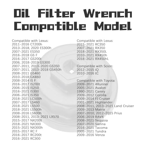 64mm Oil Filter Wrench Kit,Engine Oil Filter Removal Tool with OEM 04152-yzza1 Filters and 80430-12031 Gaskets,Professional Oils Change Tools Compatible with Toyota Lexus Scion