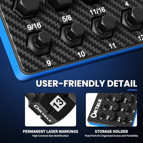 3/8" Drive Stubby Hex Bit Socket Set,27PCS Impact Allen Socket Set with SAE & Metric Sizes (5/32"-11/16" & 4mm-17mm),Anti-Roll Design for Impact Use - size: 3/8" Drive socket 27PCS