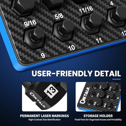3/8" Drive Stubby Hex Bit Socket Set,27PCS Impact Allen Socket Set with SAE & Metric Sizes (5/32"-11/16" & 4mm-17mm),Anti-Roll Design for Impact Use - size: 3/8" Drive socket 27PCS