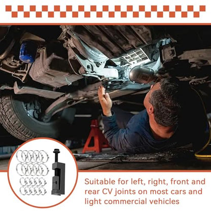 CV Boot Clamp Plier with 20Pcs Stainless Steel Single Ear Hose Clamp, Drive Shaft CV Axle Boot Clamp Removal and Installation Tool for Most Cars