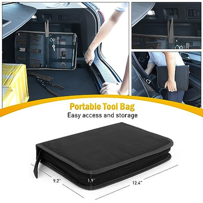 GOOACC 19Pcs Trim Removal Tool Set Panel Fastener Clips Removal Automotive Plastic Upholstery Pliers Removal Install Removal Car Tool with Storage Bag for Trim Panel Audio Clip Pliers Terminal-Black - color: Black