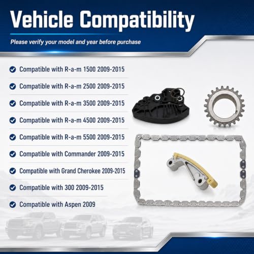 Engine Timing Chain Kit for R-a-m Grand Cherokee 2009-2015 | 9-0750S, 04893429AA, 53022316AC, 53022317AC, precise cam timing, direct bolt-on engine fit