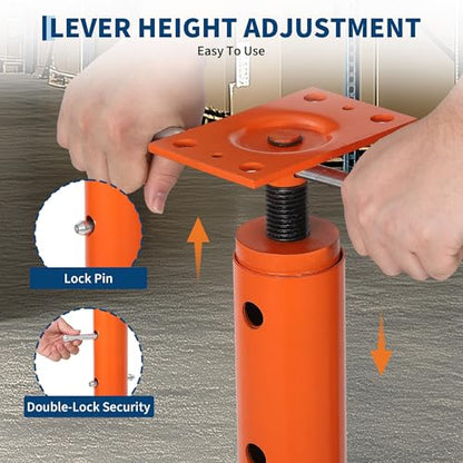 2 Pack Jack Post, House Floor Jack with 53"-93" Height Range, 18000 LBS Lifting Joist Beam Basement Jacks for Leveling, Lifting - size: 53 - 93 in
