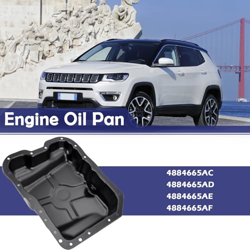 4884665AC Engine Oil Pan with Drain Plug&Gasket and 20 Screws Fits For Dodge(AVENGER/CALIBER/JOURNEY);Jeep(COMPASS/PATRIOT);Chrysler(Cirrus/200/SEBRING/);L4 2.4L 2.0L # 264-361