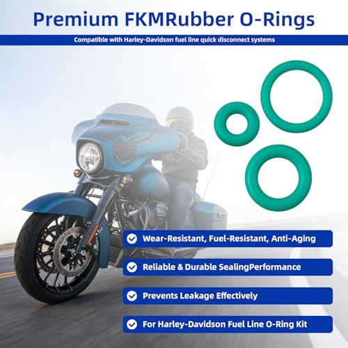 Fuel Line Delphi Quick Disconnect O Ring Kit for 2001+ Harley Davidson | Replacement Seals for EFI Bikes, Includes Fuel Tank and Fuel Line O-Rings, 2 Sets 6 O-Rings