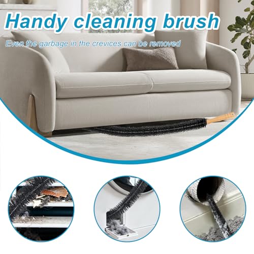 3PCS Upgraded Dryer Vent Cleaner Kit: Universal Vacuum Hose Attachment for Lint Removal Fits All Vacuums Cleaner Vacuum Hose With Brush Lint Brush Gloves - color: Blue Black