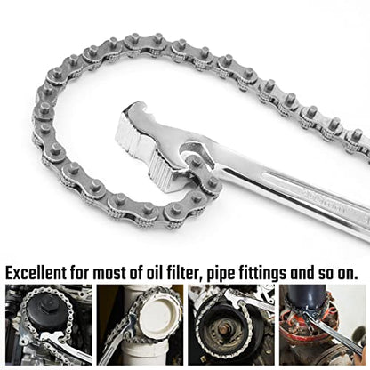 DURATECH 12-Inch Chain Filter Wrench, Oil Filter Tool fits 1/2" to 4-1/2" | Adjustable Removal Tool, Repair Plumbing - size: 12 Inch