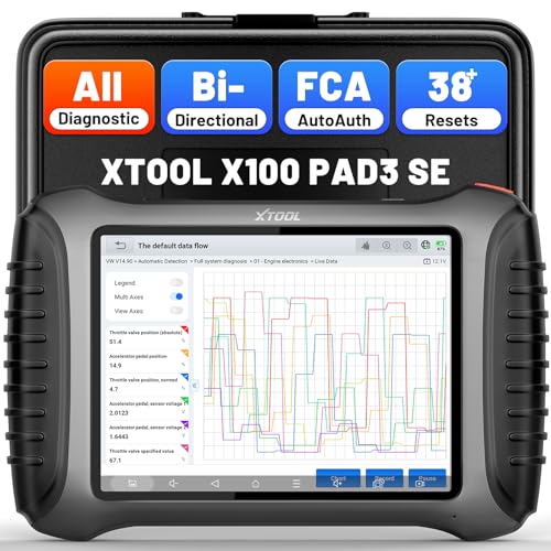 XTOOL X100 PAD3 SE AI-Assisted Bidirectional OBD2 Scanner, All System Scan Tool with 38+ Reset, Car Scanner Diagnostic Tool with FCA AutoAuth, ECU Coding, Crank Sensor Relearn, CANFD/DOIP, 2-Yr Update