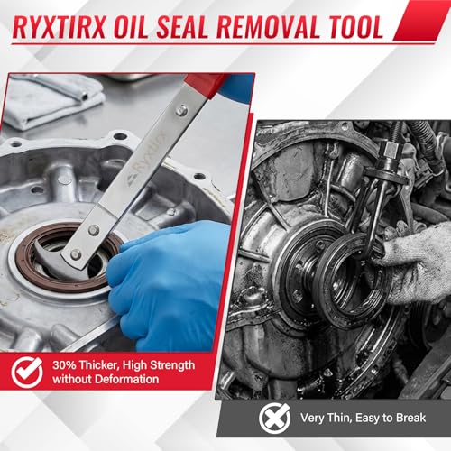 Seal Puller, Oil Seal Removal Tool, Dual Hook Oil Seal Puller with Galvanized Steel & Non-Slip Handle, Precision Seal Installer/Remover for Automotive & Industrial Equipment