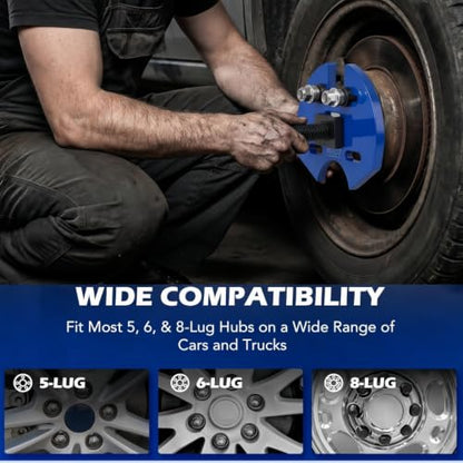 Mhot Wheel Hub Removal Tool Kit, Wheel Bearing Hub Remover Tool Set Compatible with 5 6 8 Lug Hub Assemblies on Cars and Trucks, Wheel Hub Buster Puller with Carrying Case - color: BLUE