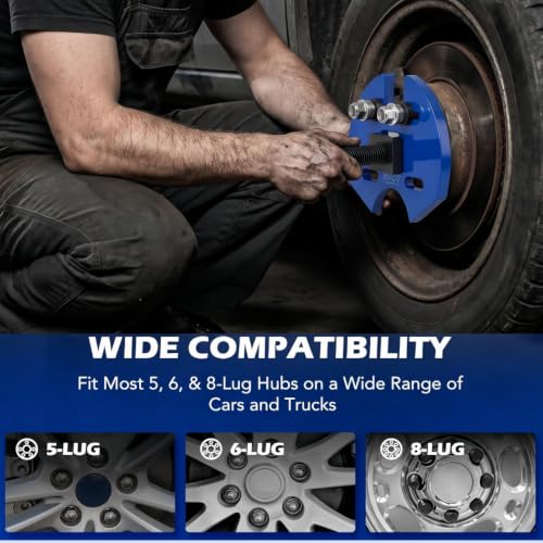 Mhot Wheel Hub Removal Tool Kit, Wheel Bearing Hub Remover Tool Set Compatible with 5 6 8 Lug Hub Assemblies on Cars and Trucks, Wheel Hub Buster Puller with Carrying Case - color: BLACK