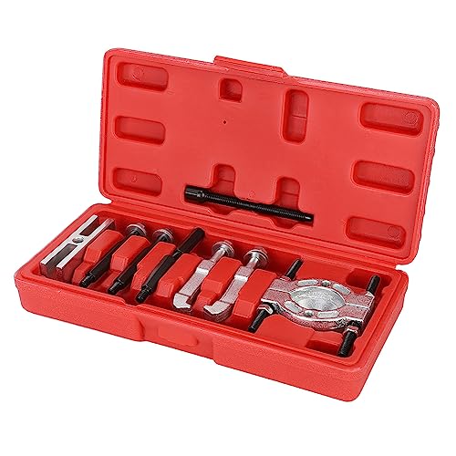 Mini Bearing Separator Tool Kit, Chrome Vanadium Bearing Remover Puller Set for Small Gears Wheels Fittings on Shafts, Compact Automotive Hand Tool with Plastic Case