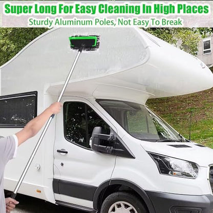 62'' Car Wash Brush with Long Handle, Scratch-Free Soft Bristles Sturdy Car Wash Mop, Complete Cleaning Brush Kit Wash Mitt Towel Windshield Squeegee Wheel Tire Brush for Car Truck RV Green - color: Green