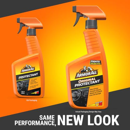 Armor All Streak-Free Original Protectant Spray, Car Interior Cleaner, 28oz | Car cleaning spray, dashboard cleaner for car interior safe on vinyl, rubber, plastic; apply with cloth, not for controls - size: 28 Fl Oz (Pack of 1)