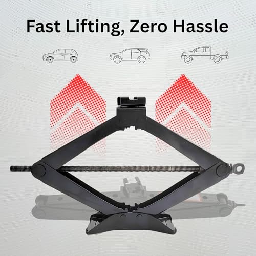 Portable Scissor Jack Roadside Emergency Tire Change Car Lift Tool | 4409 lbs Capacity, For Sedans, MPVs & SUVs, Compact Portable Kit, Vehicle Roadside Emergency Tool - size: 2T