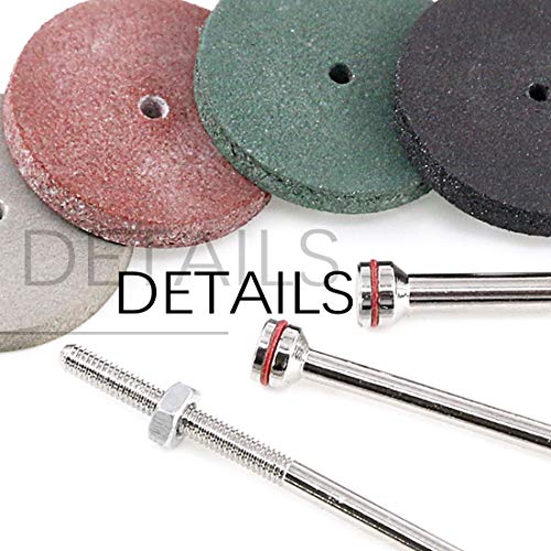 Swpeet 52Pcs Polishing Wheels Kit, 40Pcs 4 Colors Mixed Lab Beauty Silicone Rubber Polishing Wheels + 12 Mandrel Shank Perfect for Rotary Hand Pieces Rotary Tool