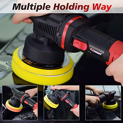 AOBEN Car Buffer Polisher,6 inch Dual Action Polisher,Random Buffer Polisher kit with 6 Variable Speed 1000-4500rpm,Detachable Handle,4 Buffing Pads for Car detailing Polishing and Waxing (Pack of 2) - size: AT3501-7 (Pack of 2)
