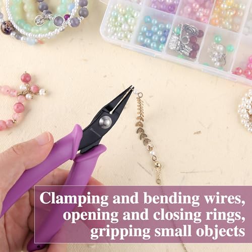 SPEEDWOX 5.5 Inches Mini Long-Nose Pliers Round Nose Smooth Jaw | Jewelry Making, Tweezer Nose, Needle Nose, Short-Nose, Flat Smooth Jaw Open and Close Jump Rings Beading Hobby Tools - size: 5.5" Round Nose