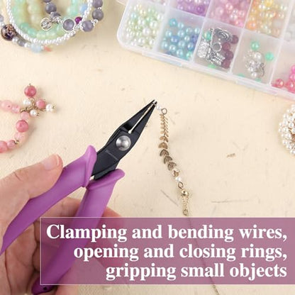 SPEEDWOX 5.5 Inches Mini Long-Nose Pliers Round Nose Smooth Jaw | Jewelry Making, Tweezer Nose, Needle Nose, Short-Nose, Flat Smooth Jaw Open and Close Jump Rings Beading Hobby Tools - size: 5.5" Round Nose