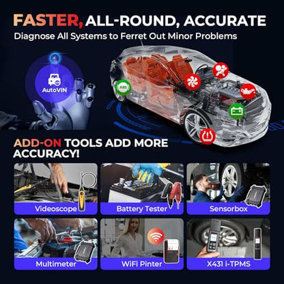 Launch X431 PROS Elite [2026 New Model] Fully Functional Bidirectional Scan Tool, CANFD&DOIP, ECU Coding, VAG Guided Function, FCA SGW Cars, 38+ Resets, FCA AutoAuth, Full System Scanner for All Cars