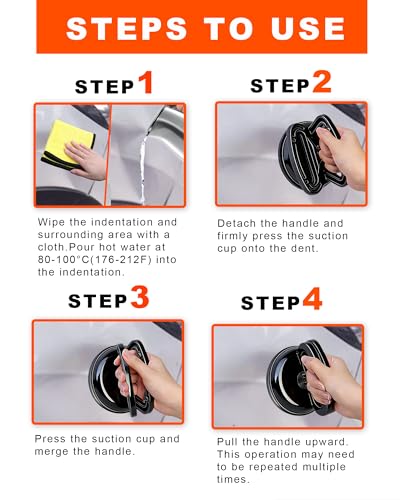 3 Pack Metal Car Dent Repair Kit, Aluminum Suction Cup Dent Puller, Dent Puller Tool for Hail Damage,Dent Repair Kit for Body（1pcs Large + 2pcs Small Suction Cups） - color: H/3PCS Metal Suction Cup