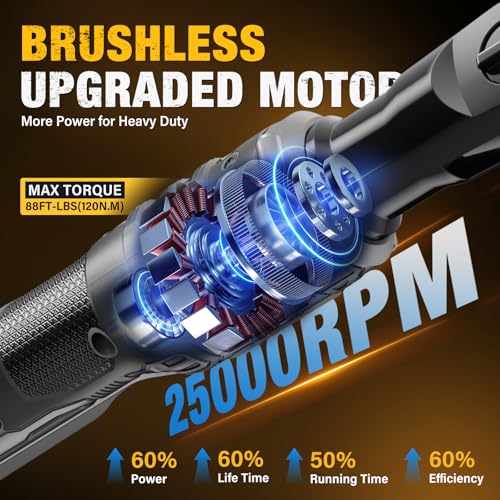 3/8" Electric Ratchet Wrench Fit DEWALT 20V Battery, 88 Ft-lbs(Tool Only) | 120N.m, 500 RPM, Electric Ratchet Wrench Set, Variable Speed, LED Light, 5 Sockets, 1/4" & 1/2" Adaptors, 3" Extension Bar - color: Gray