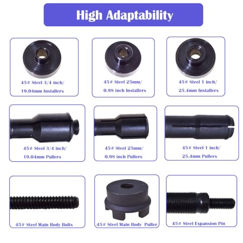 Motorcycle Wheel Bearing Removal & Installation Kit Compatible with Harley-Davidson 3/4", 1", 25mm Bearings